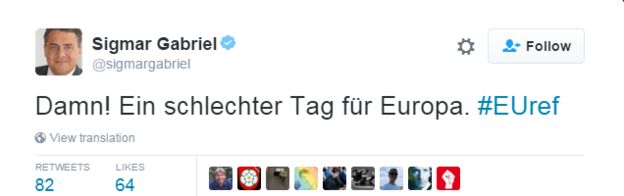 Tuit de Sigmar Gabriel