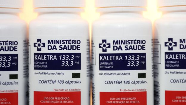 Retrovirales repartidos por el ministerio de Salud de Brasil