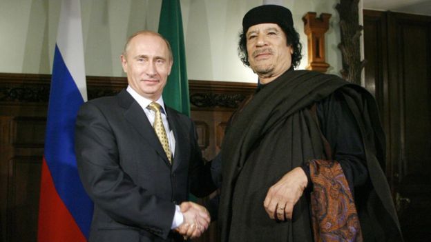 putin y gadafi