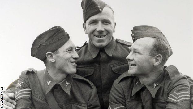 Joe Mercer of Everton, Matt Busby of Liverpool and Don Welsh of Charlton Athletic pictured in 1939