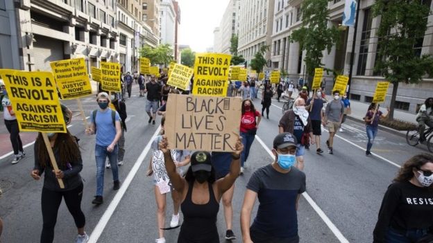 Marcha de Black Lives Matter en Washington D.C. este lunes.