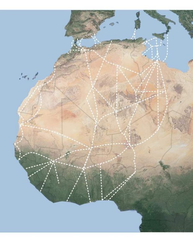 Rutas migratorias de África hacia Europa.