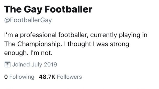 Gay Footballer Twitter account