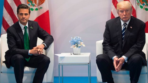 Peña Nieto y Trump en el photo op