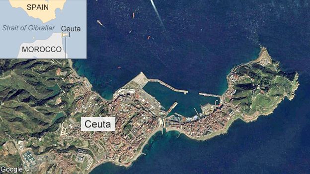 Satellite image of Ceuta
