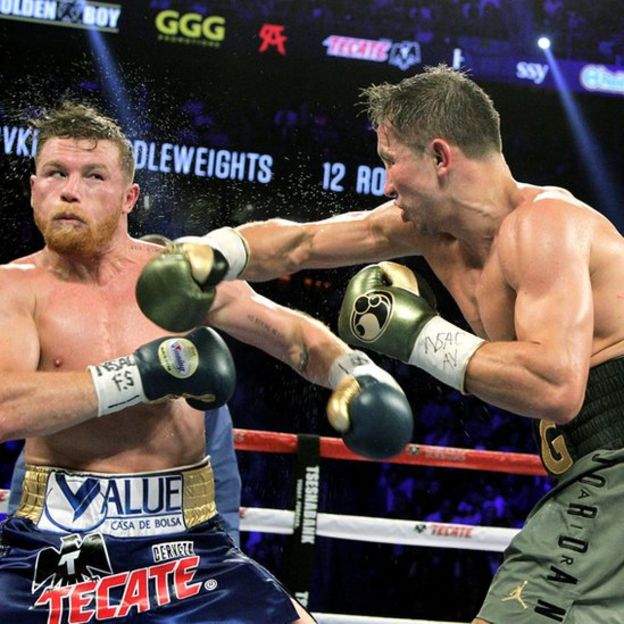 Canelo y GGG en la primera pelea.