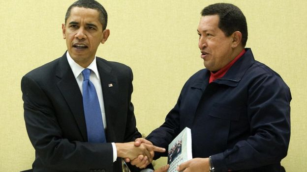 Barack Obama y Hugo Chávez