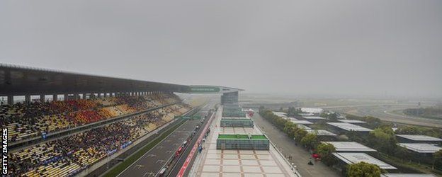 The Shanghai circuit was plagued by poor visibility as well as rain during first practice