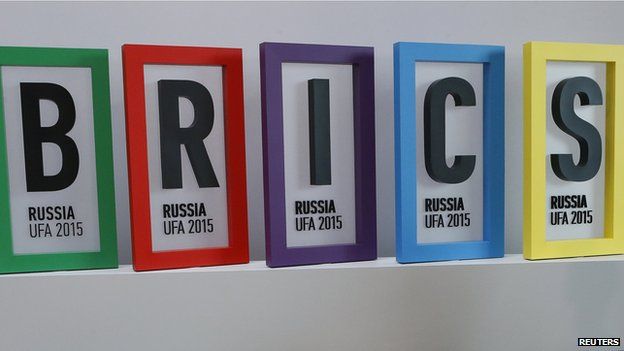 BRICS logo at the 2015 Ufa summit