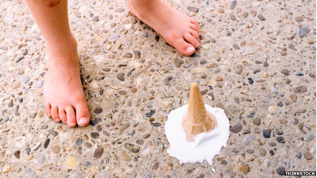 melted ice cream on the floor