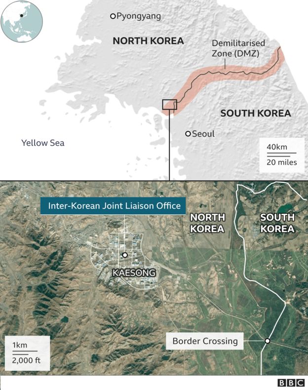 南北共同連絡事務所の地図