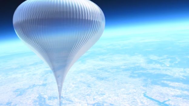 An artist's impression of the balloon high above earth