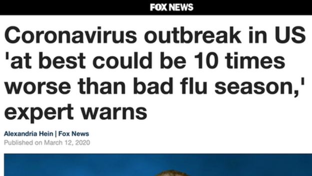 دکتر لیندا لی، اپیدمیولوژیست به شبکه فاکس‌نیوز گفته: "در بهترین شرایط، ویروس کرونا ۱۰ برابر یک اپیدمی بزرگ آنفلوآنزا خواهد بود و در بدترین حالت به همه‌گیری مرگ‌باری بدل خواهد شد که جان میلیون‌ها آمریکایی را خواهد گرفت"