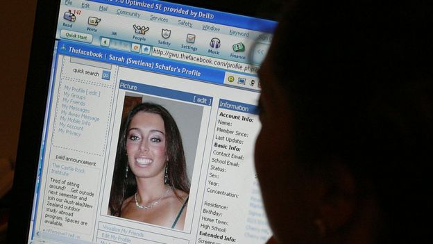 Facebook page in 2004