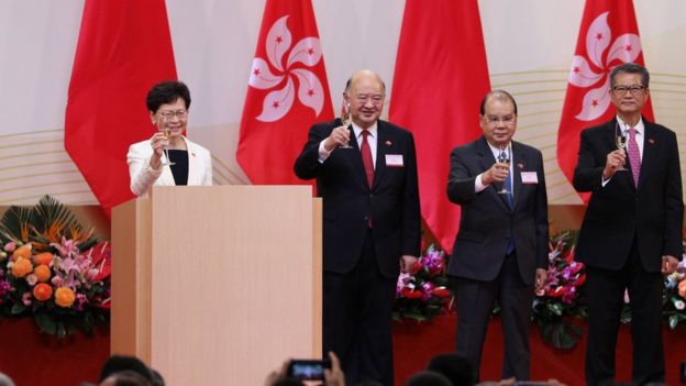 Carrie Lam and other Hong Kong dignitaries