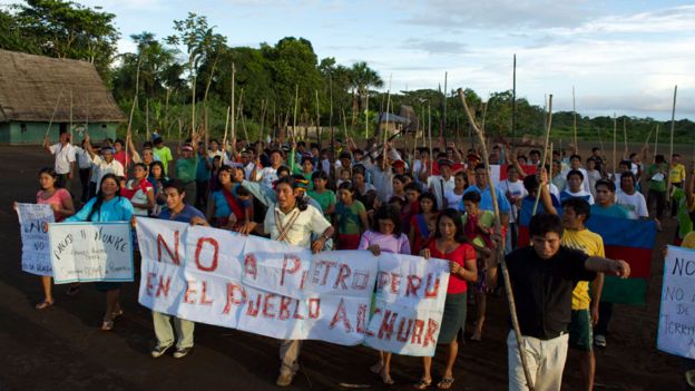 Una protesta contra Petroperú en la Amazonía