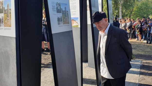 Михайло Вайншелбойм на відкритті виставки про Голокост у Бердичеві 16 вересня 2019 року