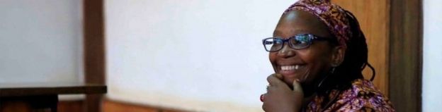 Ugandan prominent academic Stella Nyanzi stands in the dock at Buganda Road Court