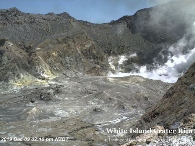 Inside the crater before the eruption