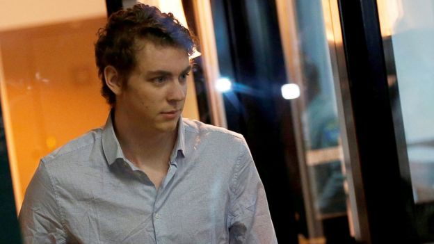 Brock Turner, former Stanford swimmer convicted of sexually assaulting an unconscious woman, at Santa Clara County Jail on 2 September 2016