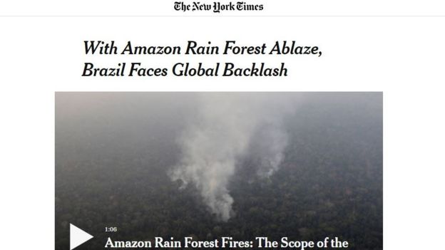 Reportagem do NYT sobre incêndios