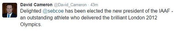 David Cameron tweet