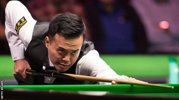 Marco Fu plays a shot at the recent UK Championship