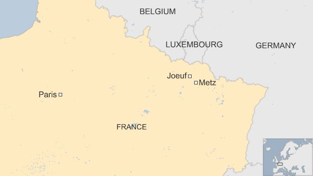 Map showing the French town of Joeuf - 20 October 2015