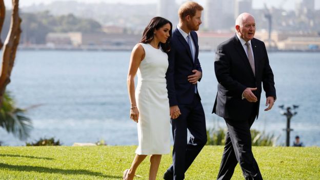 Prince Harry, Sir Peter Cosgrove and Meghan, the Duchess of Sussex