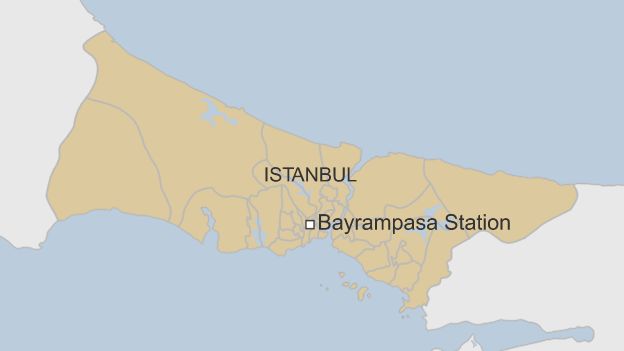 Map showing location of Bayrampasa station