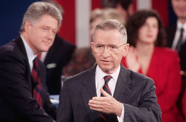 Ứng cử viên Ross Perot trong một cuộc tranh luận tổng thống năm 1992