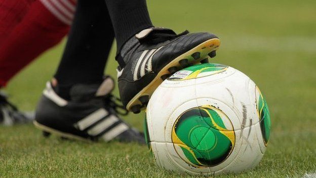 File photo: foot on a football