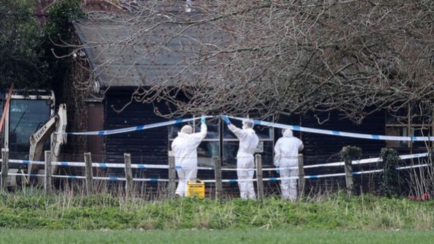 Forensics officers have been carrying out investigations at the scene