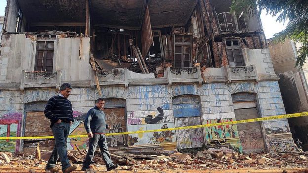 Ruinas del terremoto en Chile.