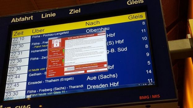 A railway station system in Chemnitz, eastern Germany, is infected