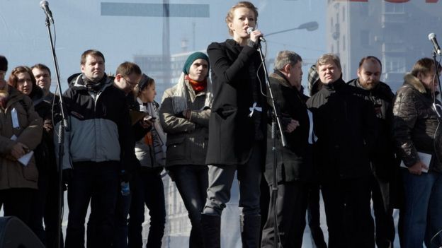 Ксения Собчак на митинге "За честные выборы"