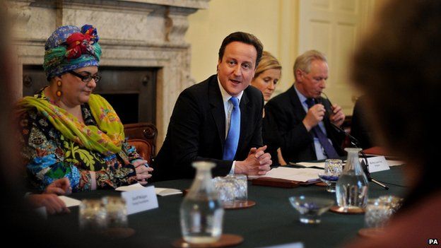Camila Batmanghelidjh and Prime Minister David Cameron