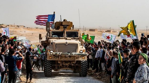 ABD askerleri ve YPG destekçileri