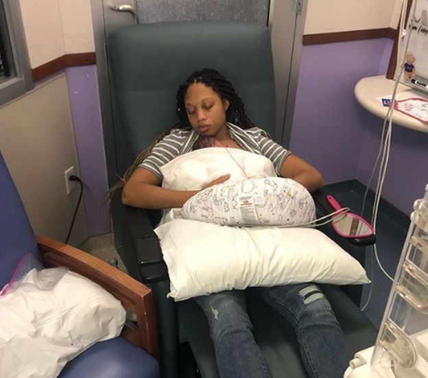 Alysson Felix with premature baby daughter Camryn in hospital
