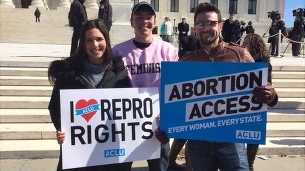 Pro-choice woman and two pro-choice men