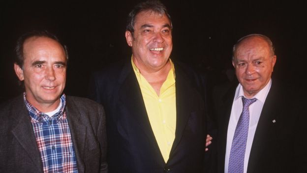 Joan Mauel Serrat, Alberto Cortez y Alfredo Diestefano