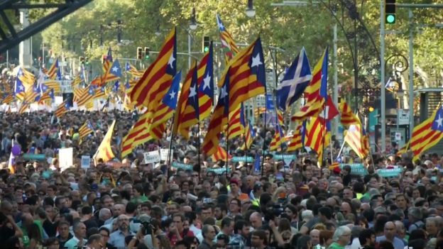 People gather in Barcelona