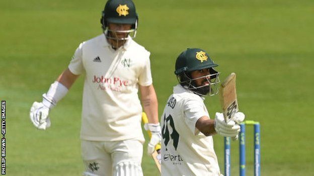 Ben Duckett and Haseeb Hameed broke the Notts second-wicket partnership record of 398 held by Arthur Shrewsbury and Billy Gunn dating back to 1890