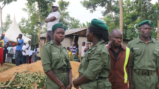 Youth service members at the funeral