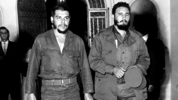 切·格瓦拉与古巴领导人卡斯特罗