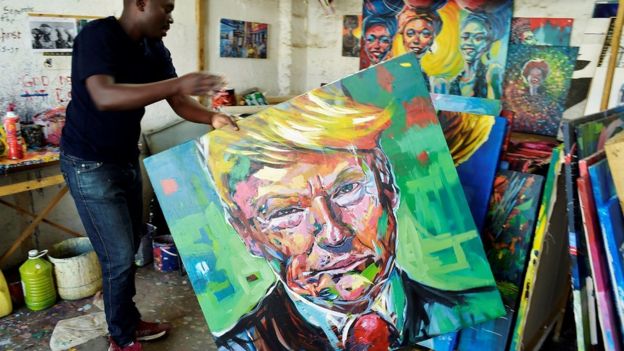 Painting of Trump by Kenyan artist