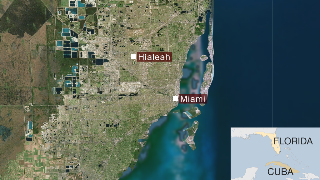 Cómo es Hialeah, la ciudad de EE.UU. con el 96% de habitantes latinos donde "se puede vivir sin hablar inglés" _103517490_mapa_hialeah_miami_florida_mundo-nc