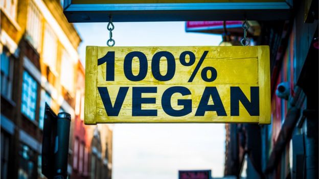 Placa de restaurante vegano