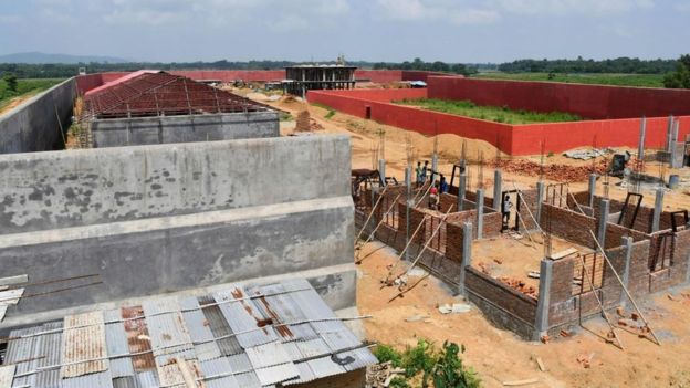 আসামের গোয়ালপাড়া জেলায় নির্মাণাধীন একটি ডিটেনশান সেন্টার, ২৯-০৮-২০১৯।
