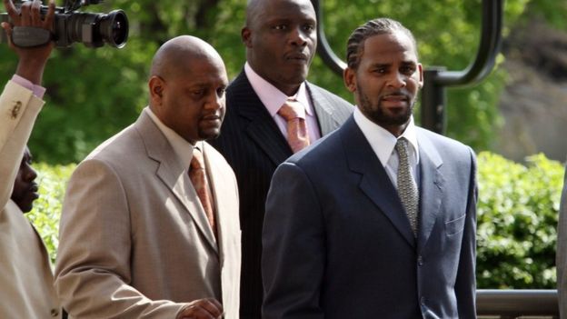 R Kelly arriving in court in 2008